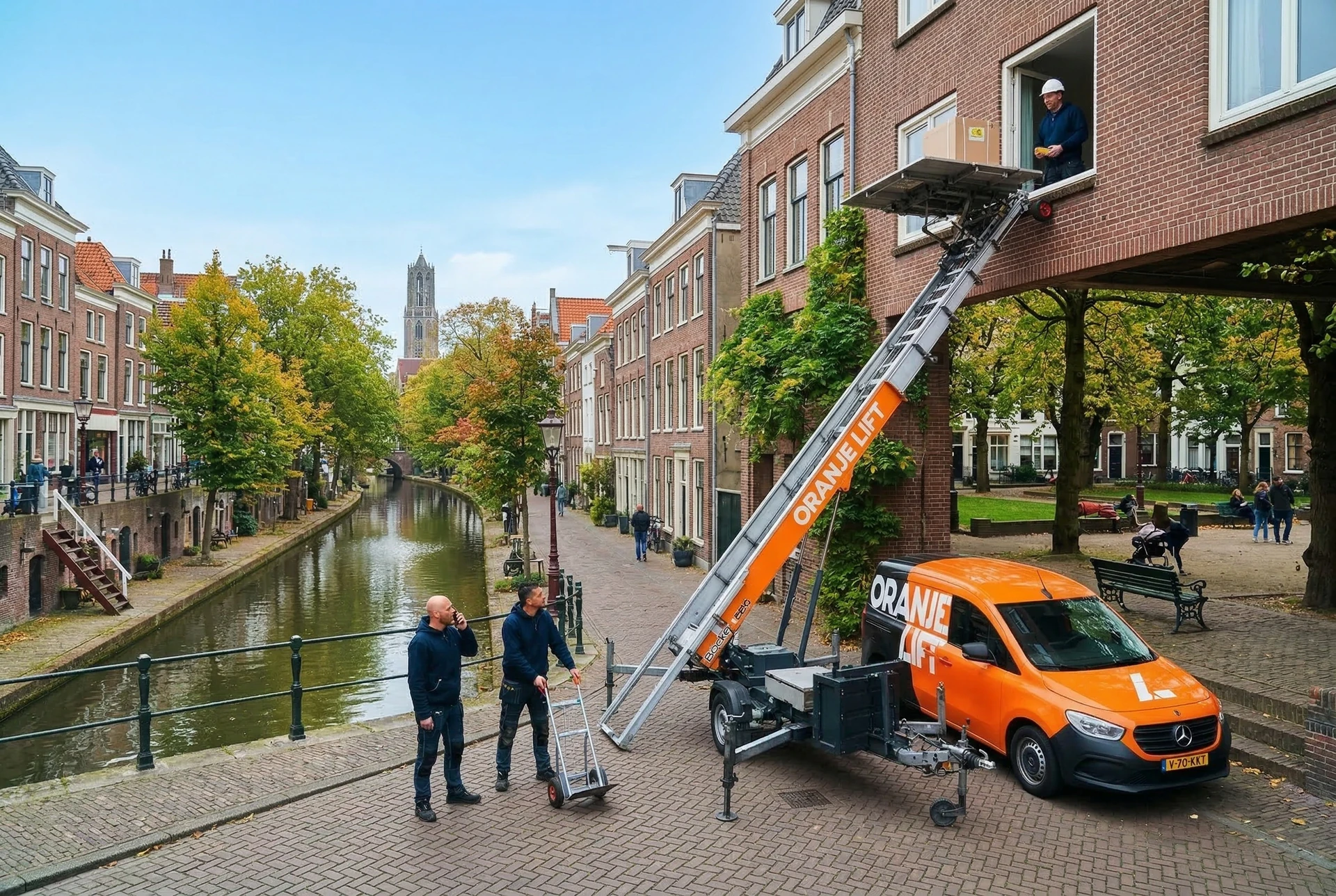 Verhuislift bij woning in Amsterdam