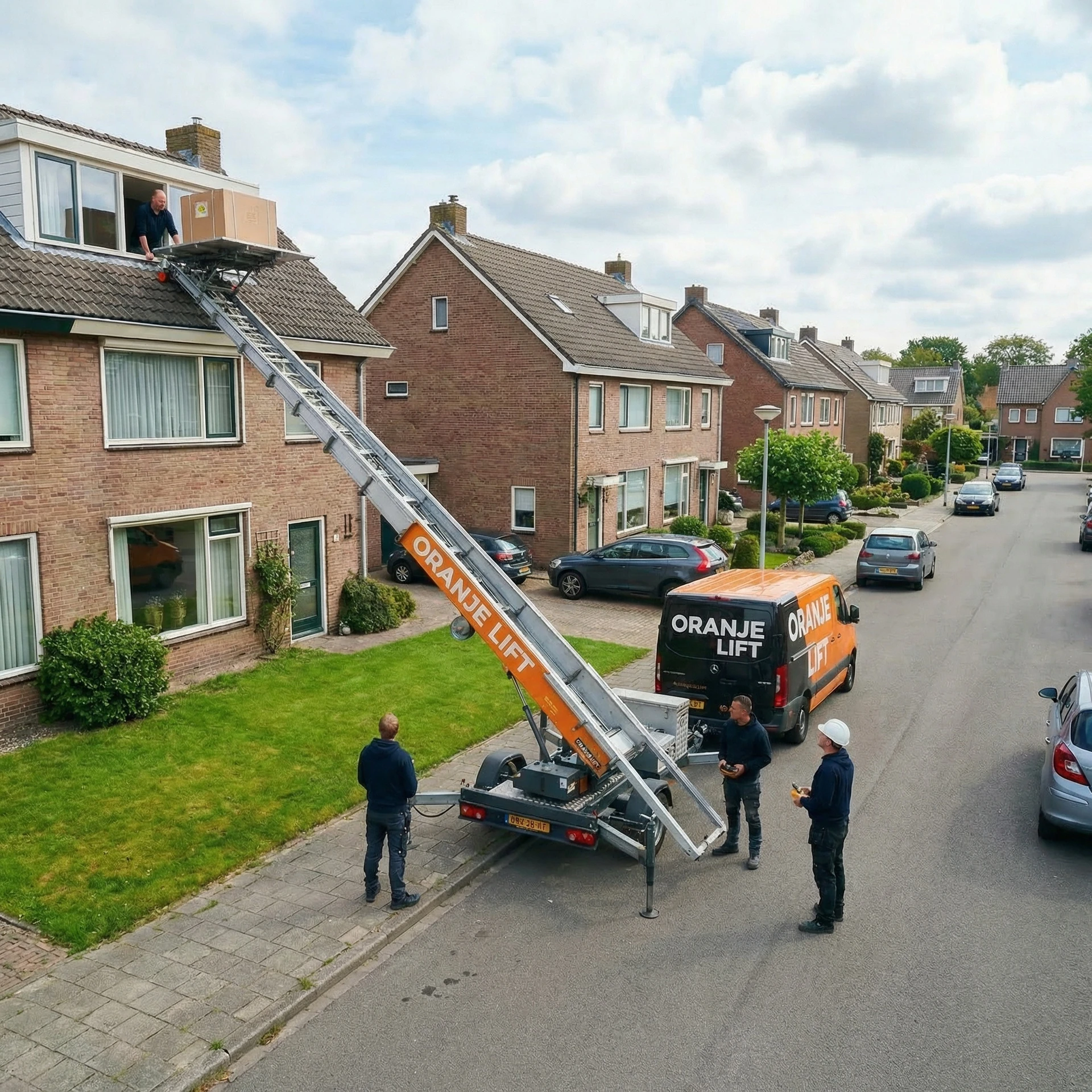 Verhuislift geplaatst in woonwijk Amsterdam